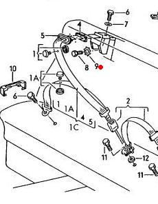 Audi 100/200 [44] (1983 - 1991) Крепеж внутри (N0121322)